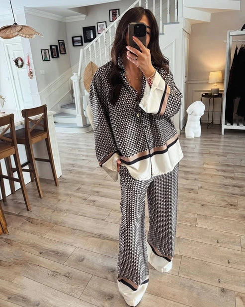 Pattern Satin Set