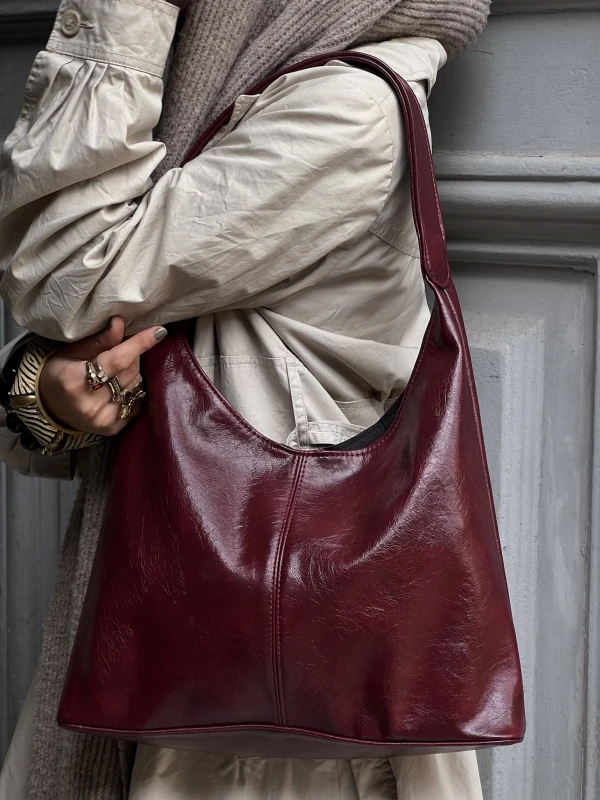 HOBO Leather Bag Maroon