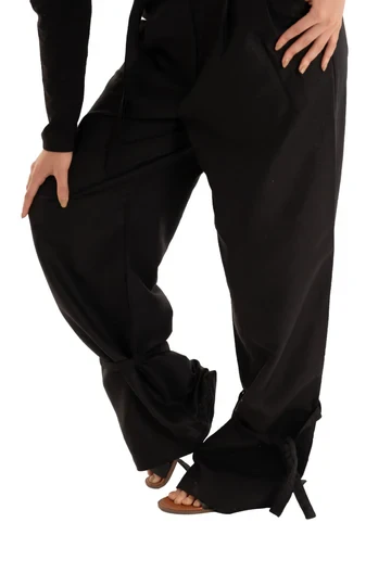Black Tie Linen Pants