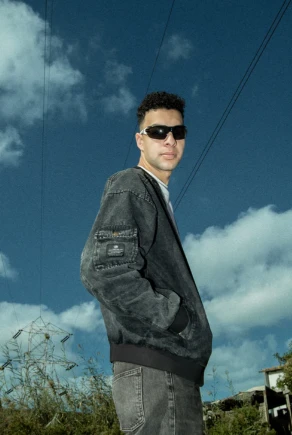 DENIM BOMBER JACKET BLACK