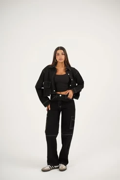 Stitched Poplin Pants