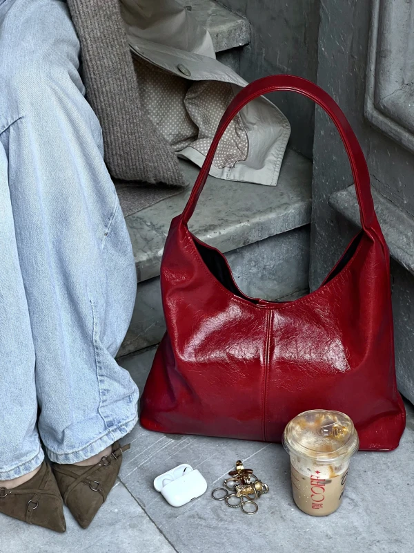 HOBO Leather Bag Red