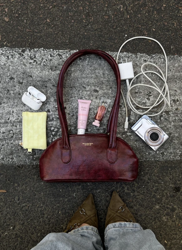 BAGUETTE LEATHER BAG PASTRAMI