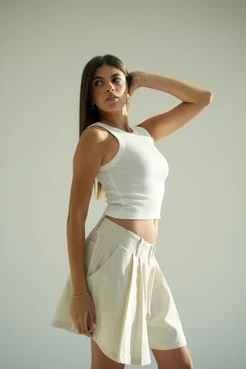 Wide Linen Shorts