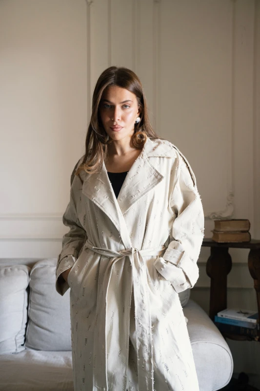 Tattered Trench - Light Olive