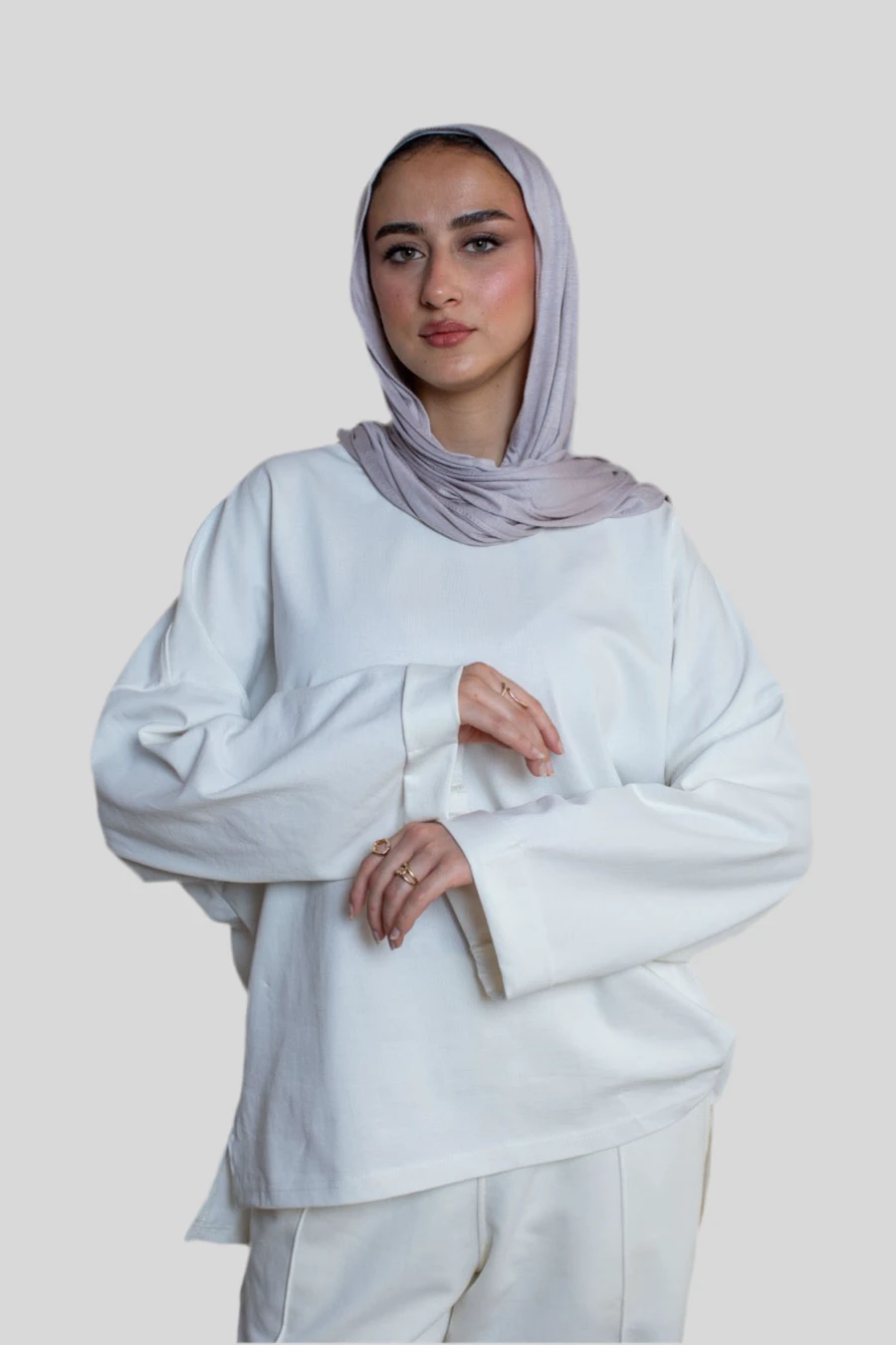 White Long Sleeve Oversized Tee