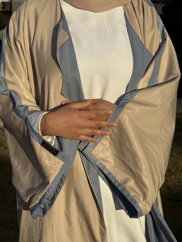 Blue & Beige Double- Face Abaya