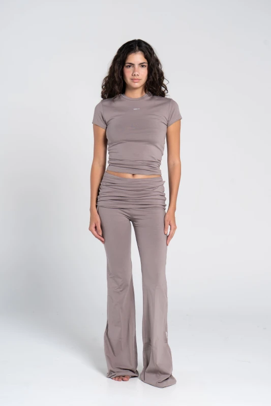 COTTON FOLD OVER YOGA PANTS